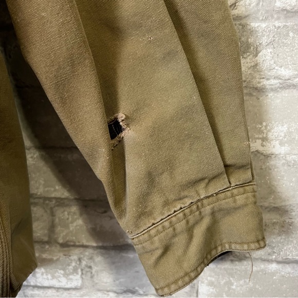 Vintage Carhartt Men's XL S96 Brown Duck Canvas Shirt Jacket Flannel Lined Snap - Picture 16 of 16
